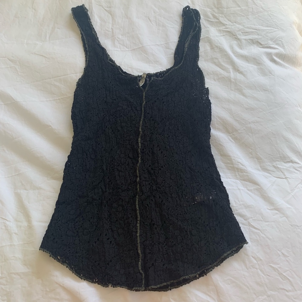 Free People Black Lacey Cami